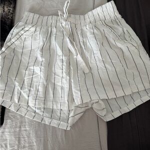 Sienna Sky High Waist White Striped Shorts